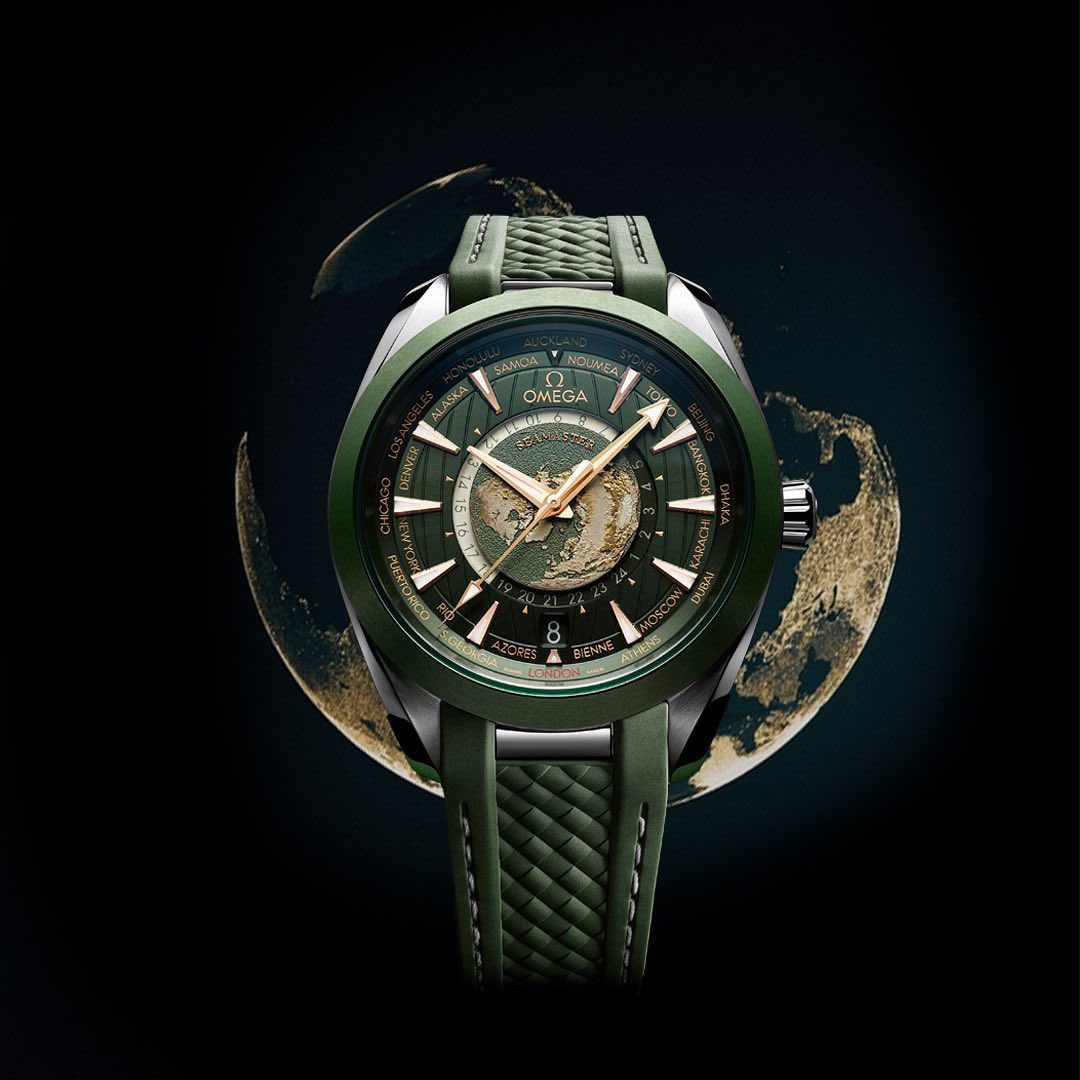 O_MEGA Aqua Terra Co-Axial Chronometer WORLDTIMER