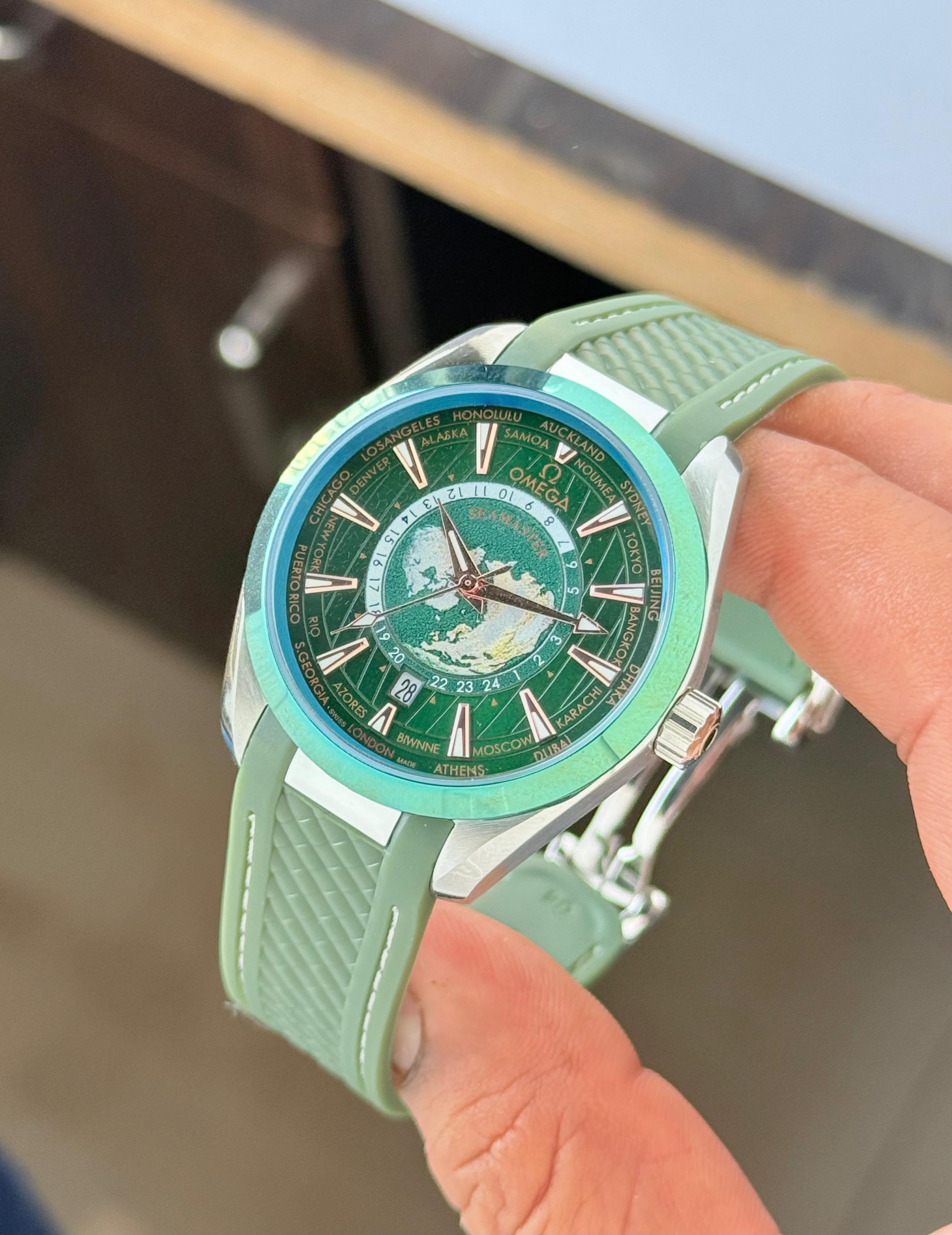 O_MEGA Aqua Terra Co-Axial Chronometer WORLDTIMER