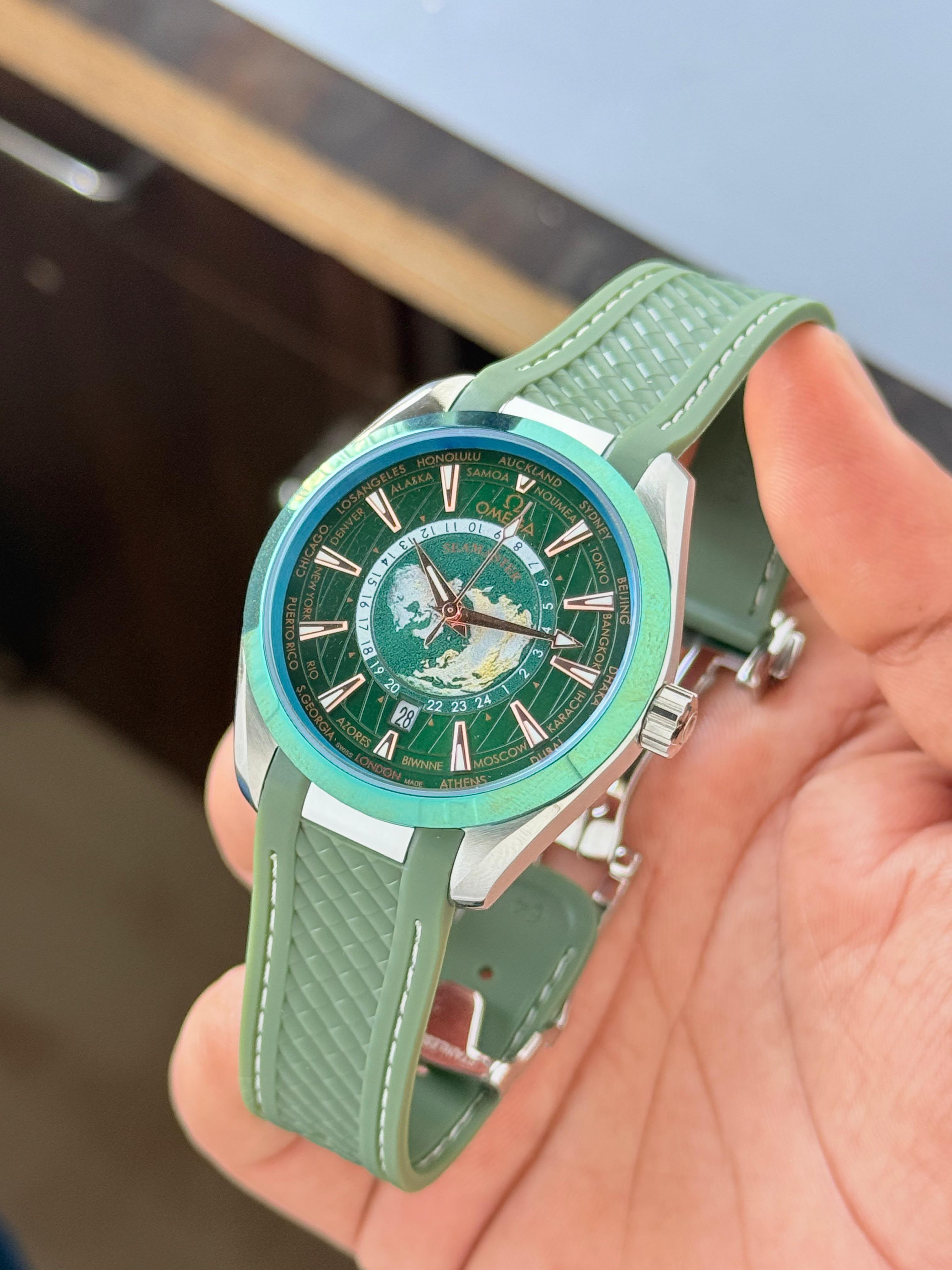 O_MEGA Aqua Terra Co-Axial Chronometer WORLDTIMER