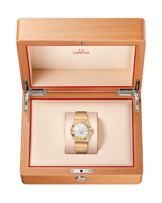 Buy OMEGA Constellation Rosegold Metal Strap | Premium Automatic Pure First Copy Watch – Maurya Watch India